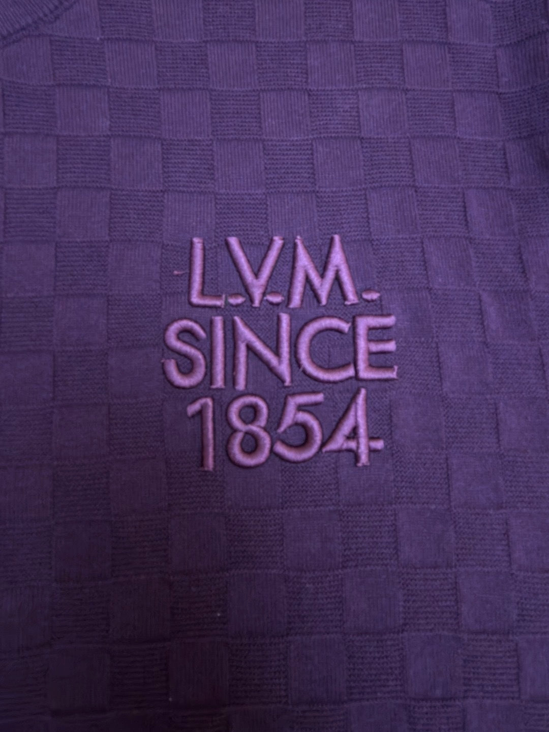 Louis Vuitton Damier Jacquard Short-Sleeved Crewneck "Purple Indigo"