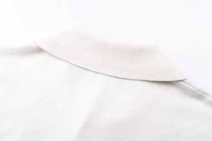 Fendi Cotton and Viscose Tricot Polo Shirt "White"