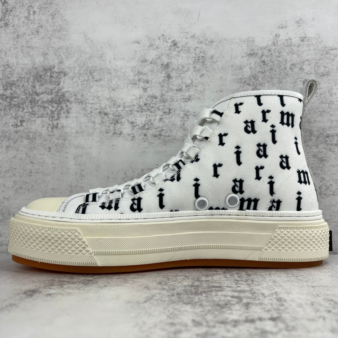 Amiri Court High "White-Black Old English"