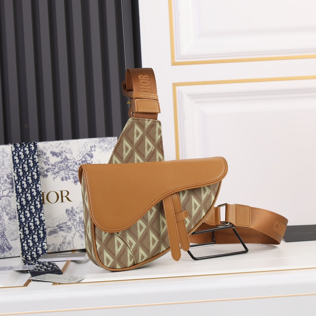 Dior CD Diamond Saddle Bag with Strap
