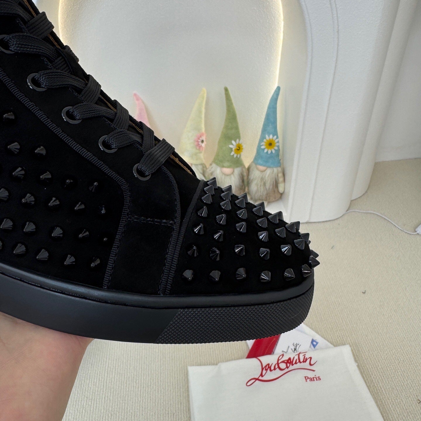 Christian Louboutin Orlato Suede Spikes "Black"