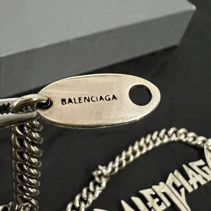 Balenciaga Mettalic Logo Necklace