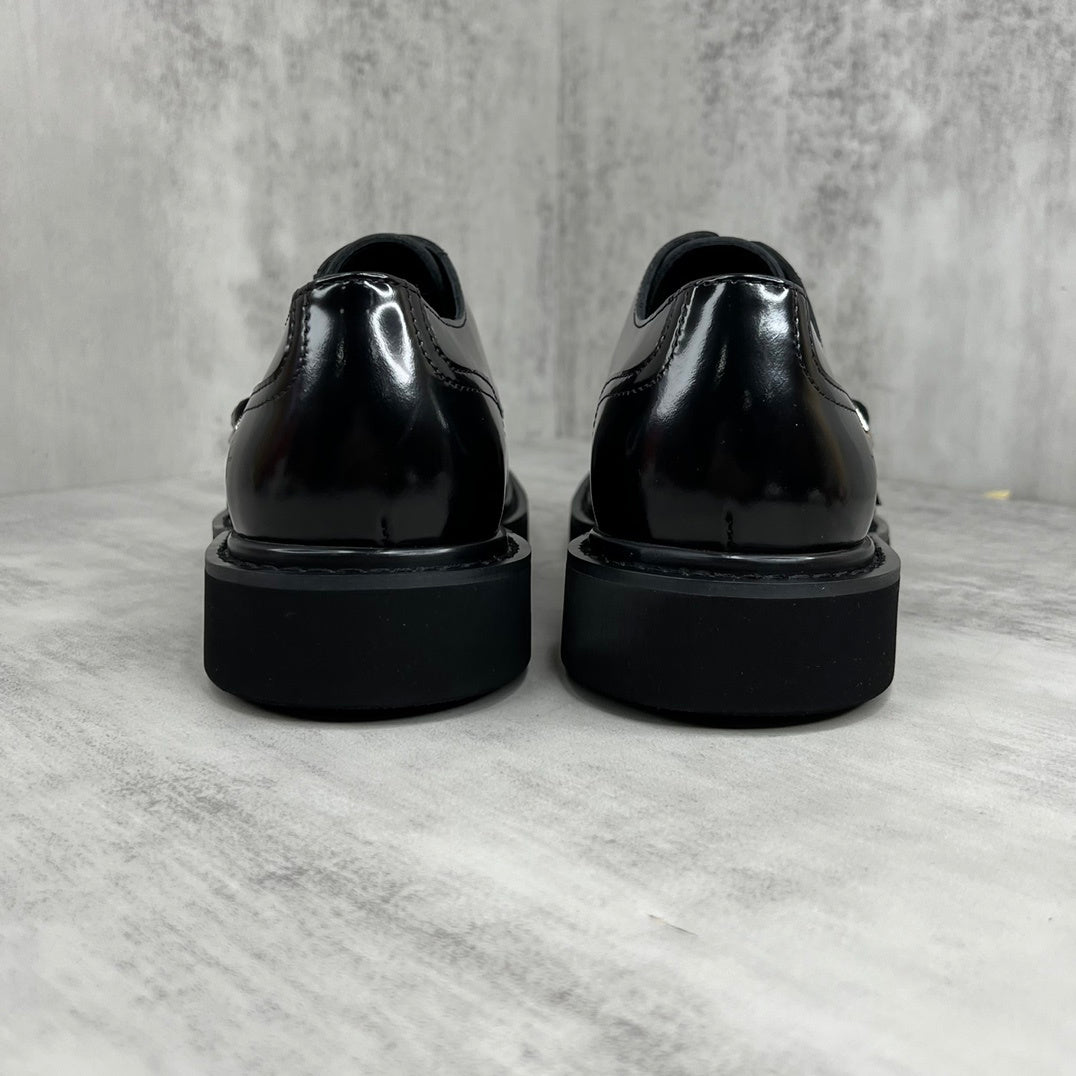 Dior Leather Derby Monk Strap Shoes "Black"