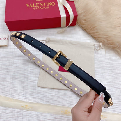 Valentino Rockstud 20mm Leather Belt "Black"
