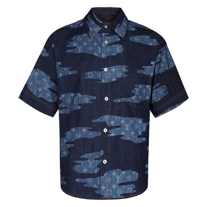 Louis Vuitton Monogram Short-Sleeved Chambray Shirt