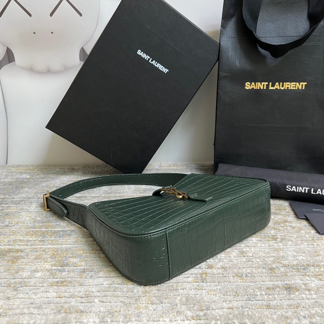 Saint Laurent Le 5 a 7 in Crocodile-Embossed Leather