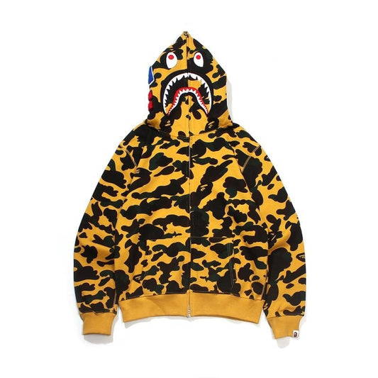 BAPE ABC Camo Shark Full Zip Hoodie "Yellow"