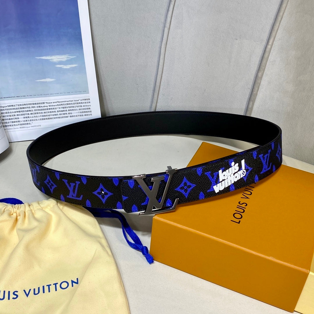 Louis Vuitton LV Initiales Reversible Belt "Monogram Blue-Black" and "Black"