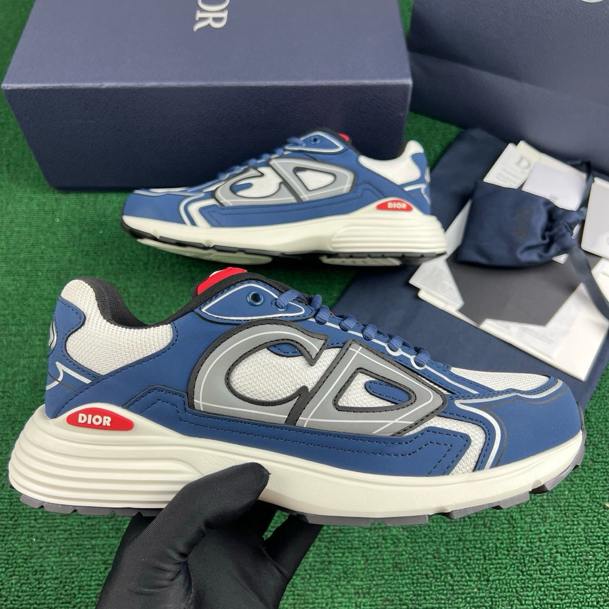 Dior B30 Countdown Sneaker "White Technical Mesh with Deep Blue and Red Technical Fabric"