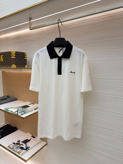 Moncler Embroidered Logo Piquet Polo T-Shirt "White"
