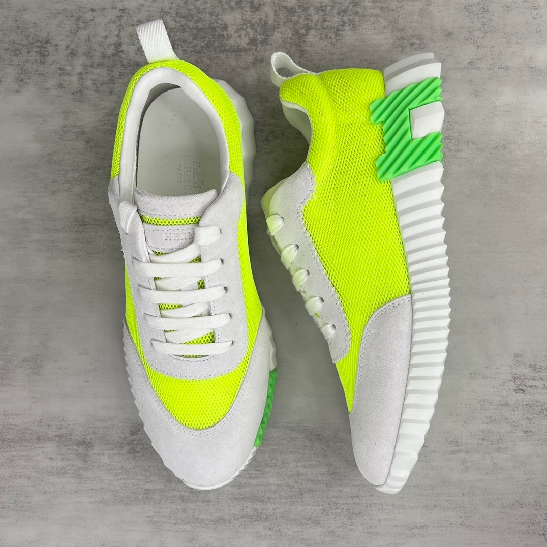 Hermes Bouncing Sneakers "Neon Yellow-Grey"