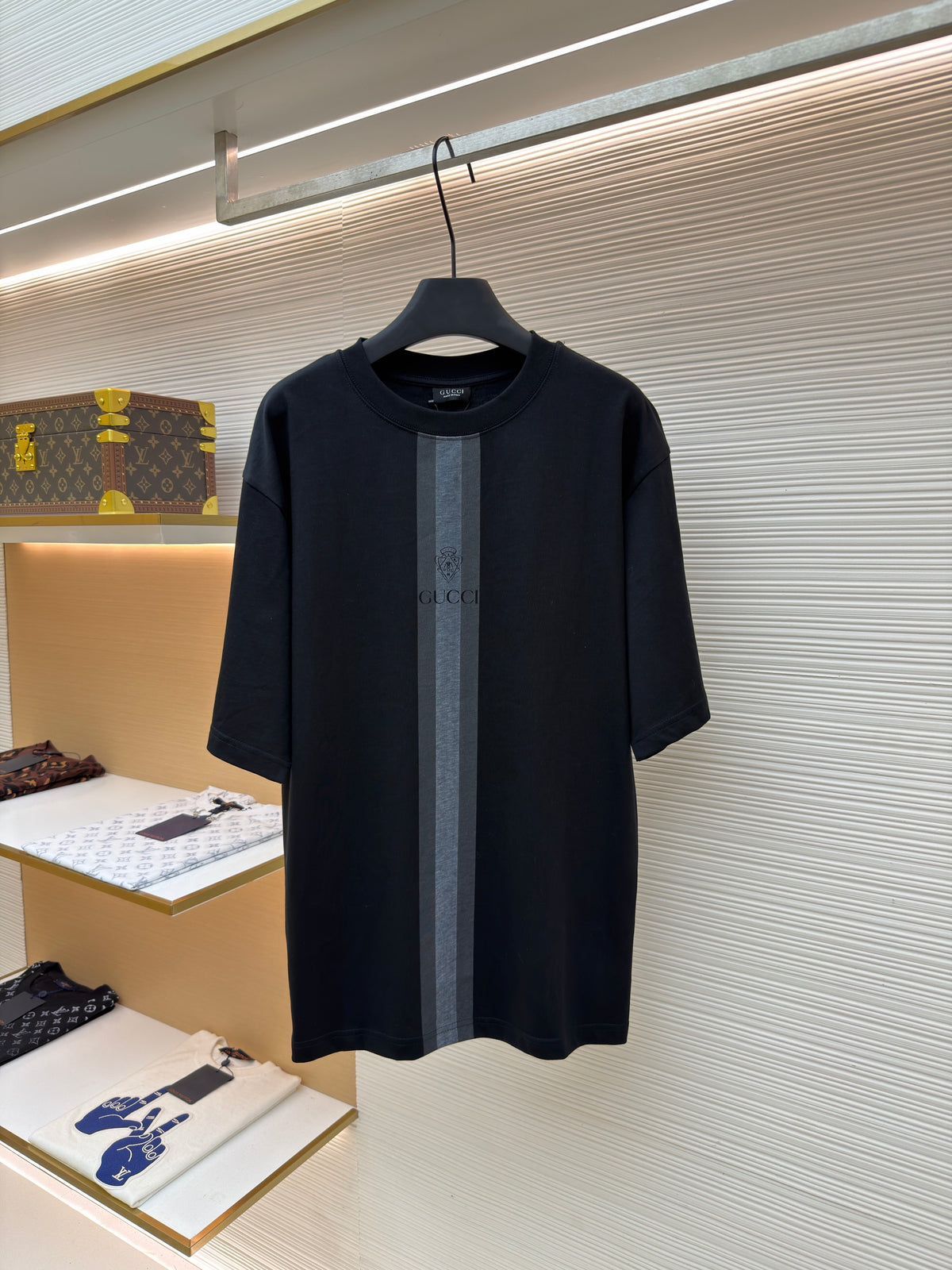Gucci Cotton T-shirt with Muted Web "Black"