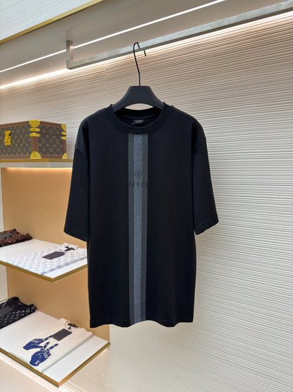 Gucci Cotton T-shirt with Muted Web "Black"