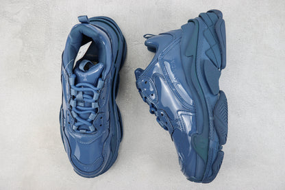 Balnciaga Triple S "Blue Leather Gloss"