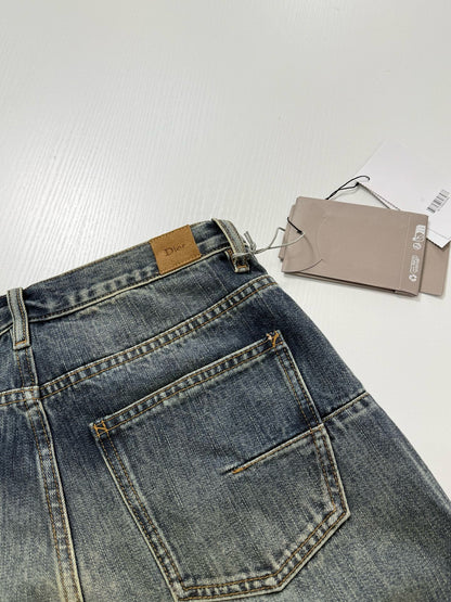 Dior Jeans with Patchwork Effect "Blue Cotton Twill"