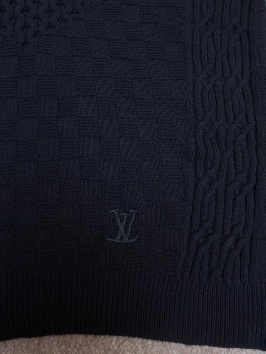 Louis Vuitton Half-Zip Knitted Signature Pullover "Black"