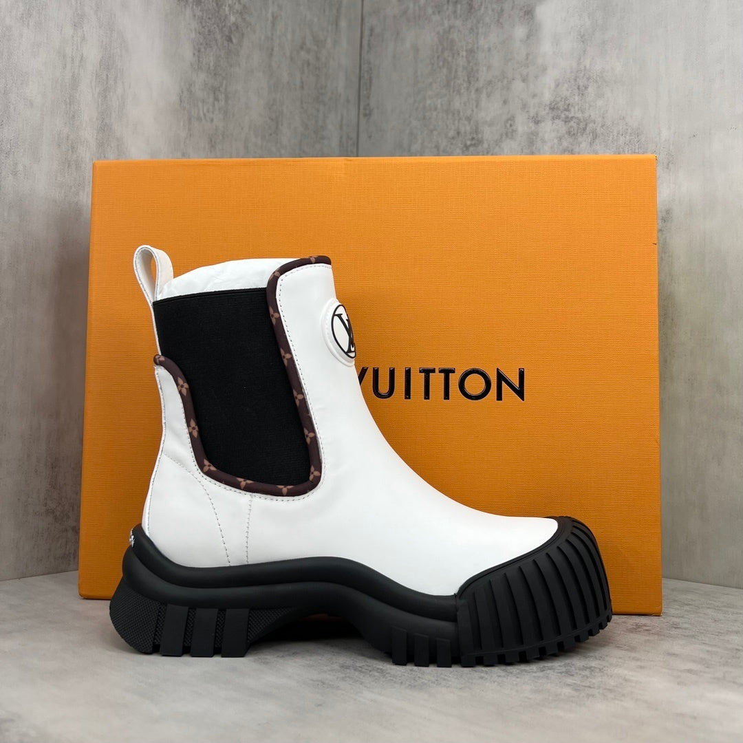 Louis Vuitton Ruby Flat Ankle Boots "White"