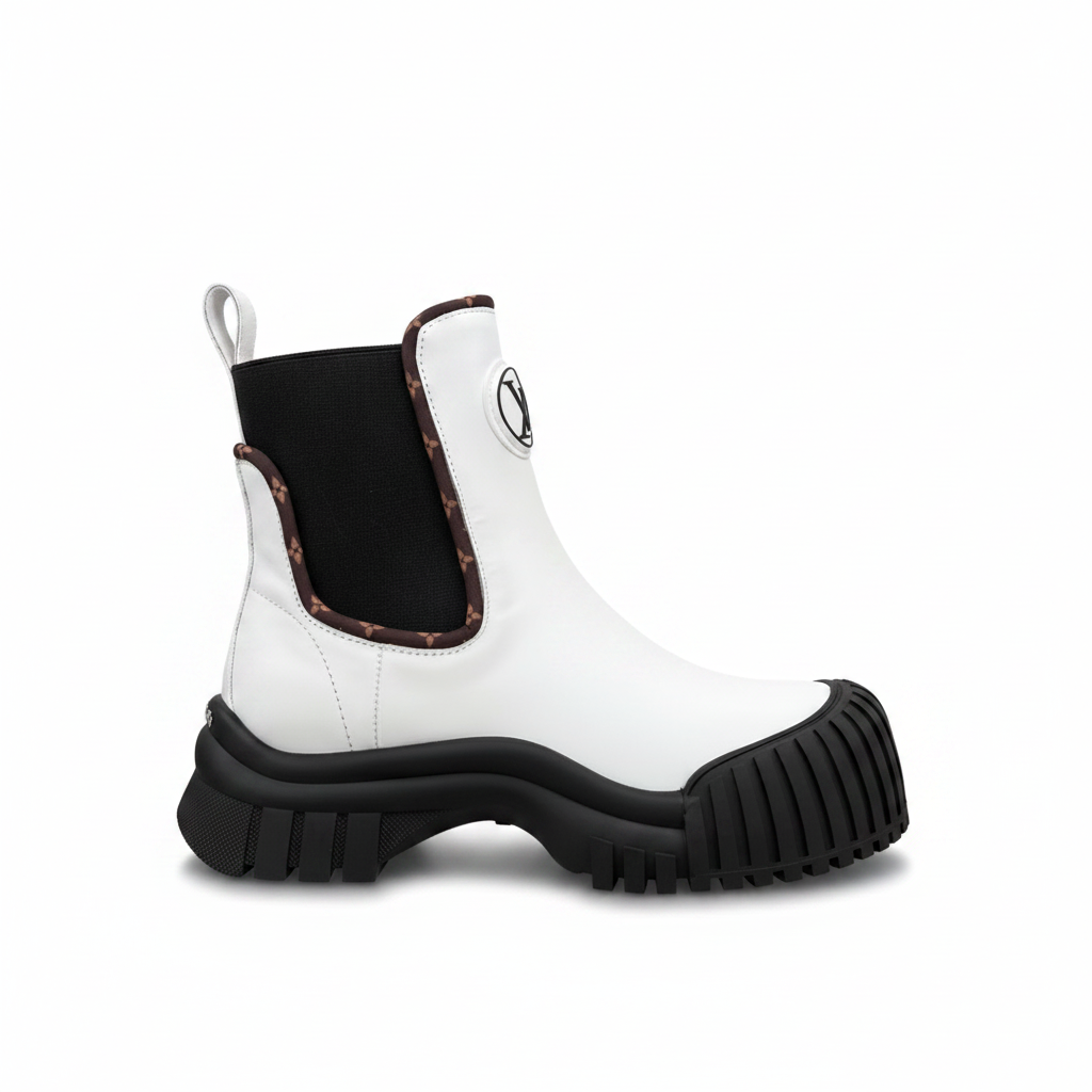 Louis Vuitton Ruby Flat Ankle Boots "White"