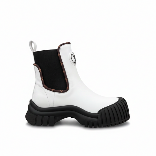 Louis Vuitton Ruby Flat Ankle Boots "White"