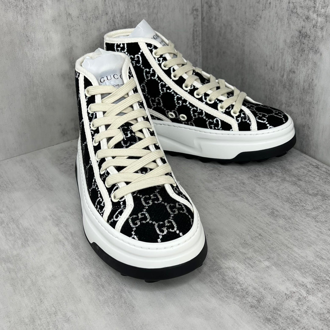 Gucci Tennis 1977 High-Top "Black-White Monogram"