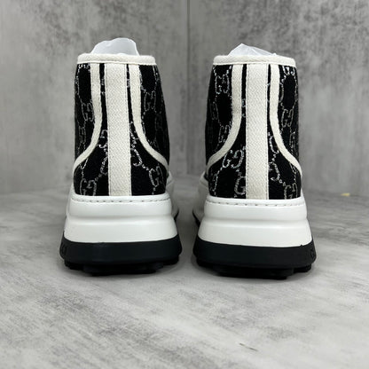 Gucci Tennis 1977 High-Top "Black-White Monogram"