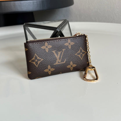 Louis Vuitton Key Pouch "Monogram Eclipse Canvas"