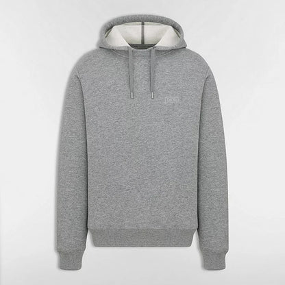 Dior Icons Hooded Sweatshirt "Gray Heathered Cashmere  and Cotton Blend Fleece"
