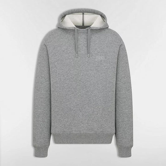 Dior Icons Hooded Sweatshirt "Gray Heathered Cashmere  and Cotton Blend Fleece"