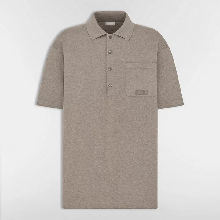 Dior Icons Polo Shirt "Beige Cotton and Silk Jersey"