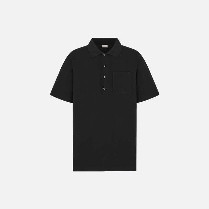 Dior Icons Polo Shirt "Black Cotton and Silk Jersey"