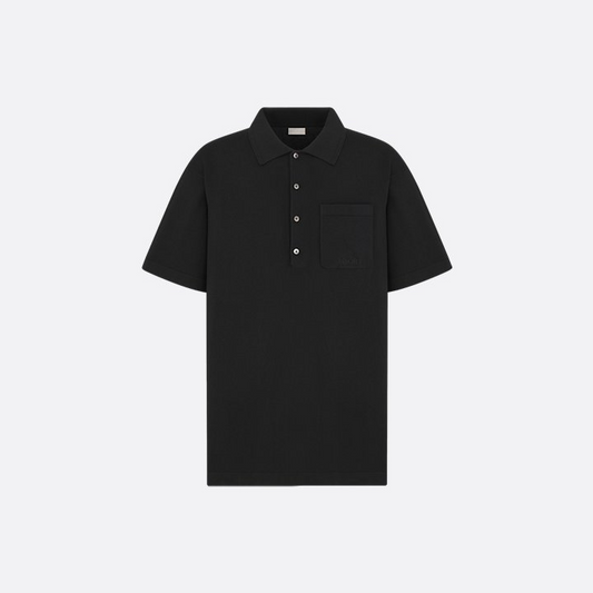 Dior Icons Polo Shirt "Black Cotton and Silk Jersey"