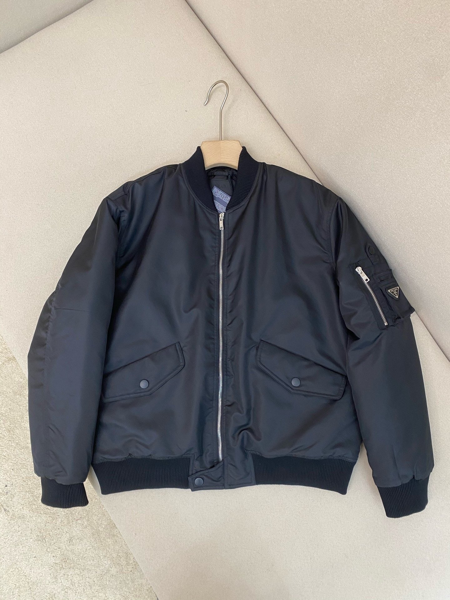 Prada Re-Nylon Shell Bomber Jacket "Black"