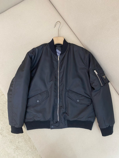 Prada Re-Nylon Shell Bomber Jacket "Black"