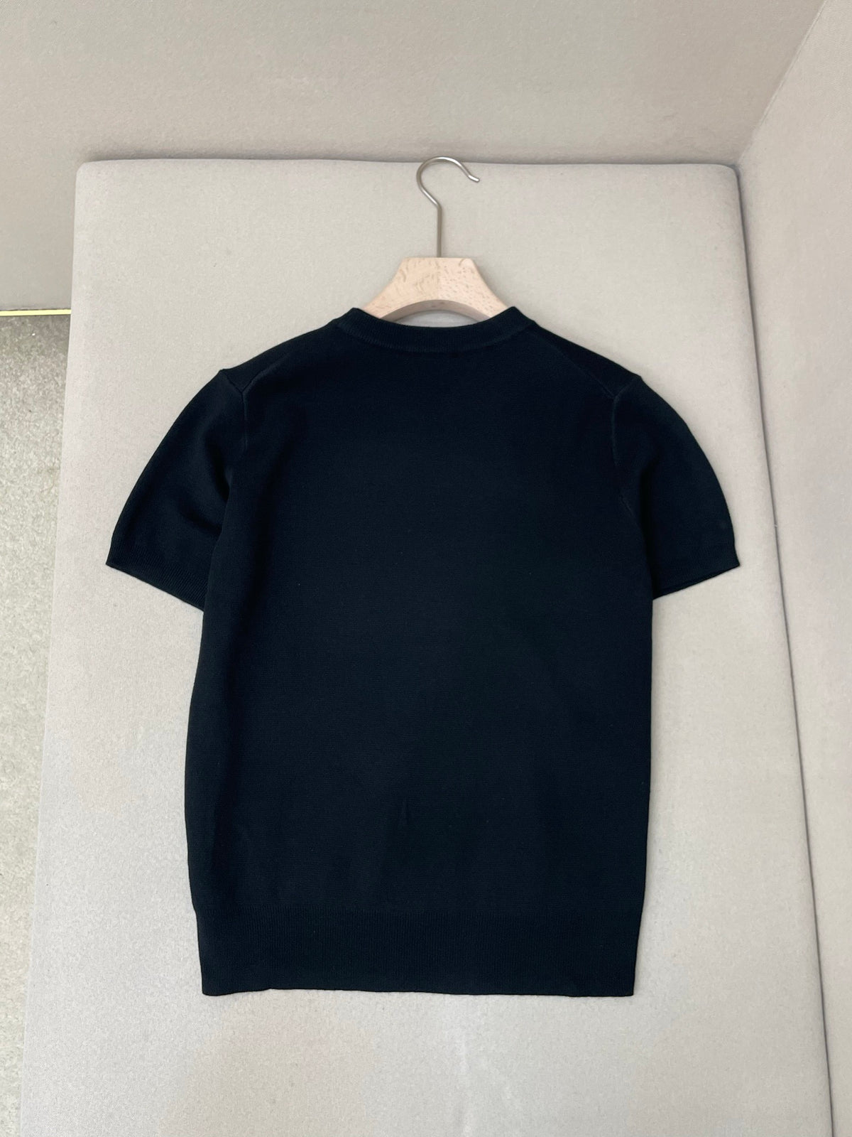 Gucci Silk Cotton T-shirt with Gucci Intarsia "Black"