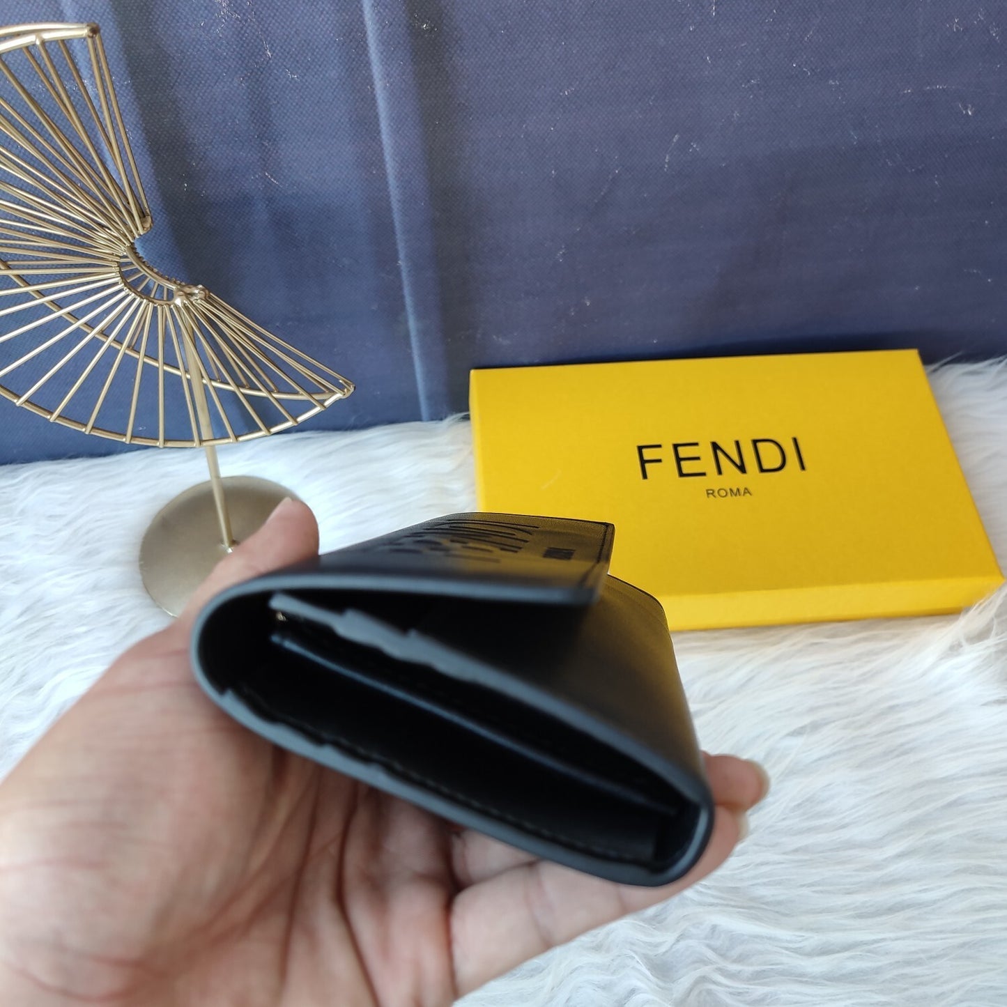 Fendi Roma Continental Black Leather Wallet