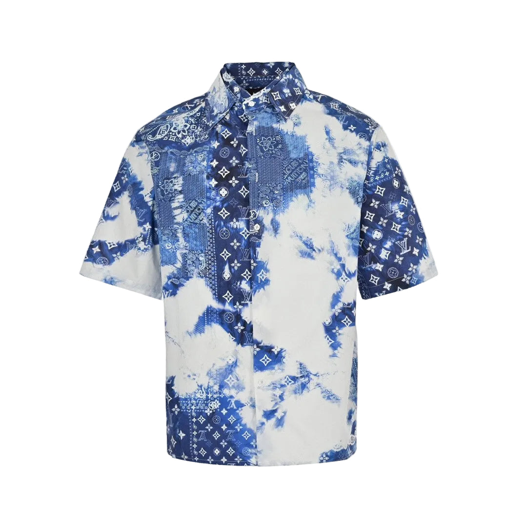 Louis Vuitton Monogram Bandana Short Shirt "Blue-White"