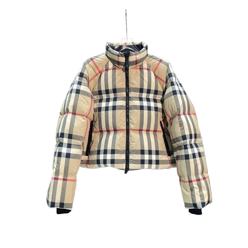 Burberry Check Cropped Down Jacket "Beige"
