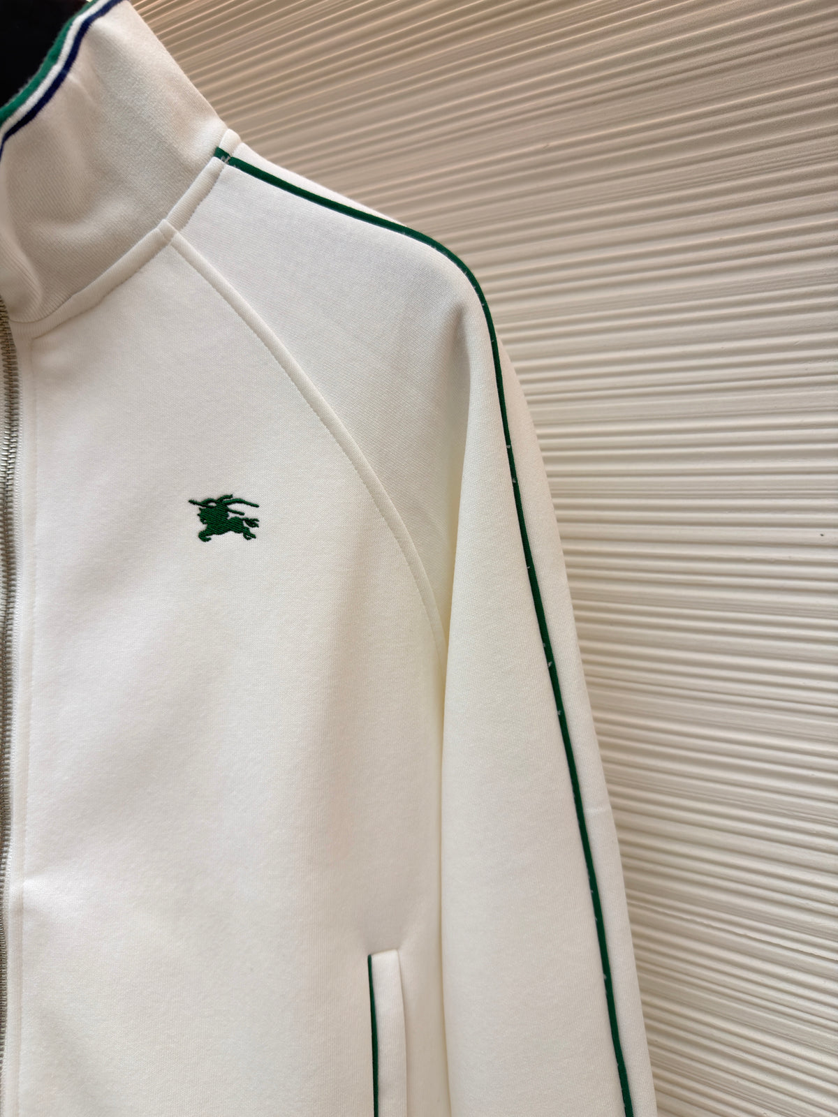 Burberry Nylon Cotton Tennis Jacket "Chalk White"