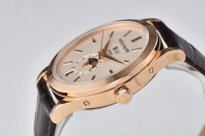 Patek Philippe Grand Complications Moonphase 38.5mm Brown Leather White Dial