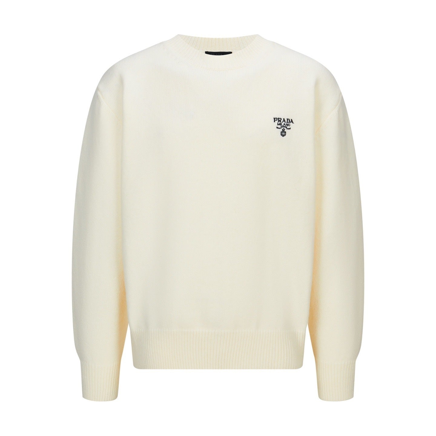 Prada Embroidered Logo Sweater "Cream"
