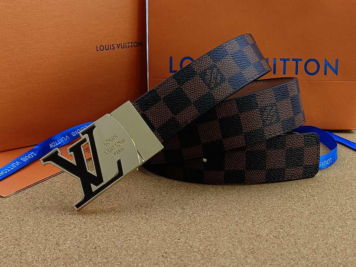 Louis Vuitton Leather Belt "Brown-Black"
