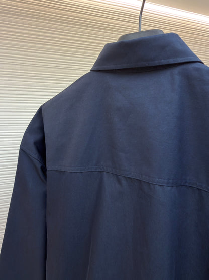 Gucci Cotton Twill Shirt with Print "Dark Blue"