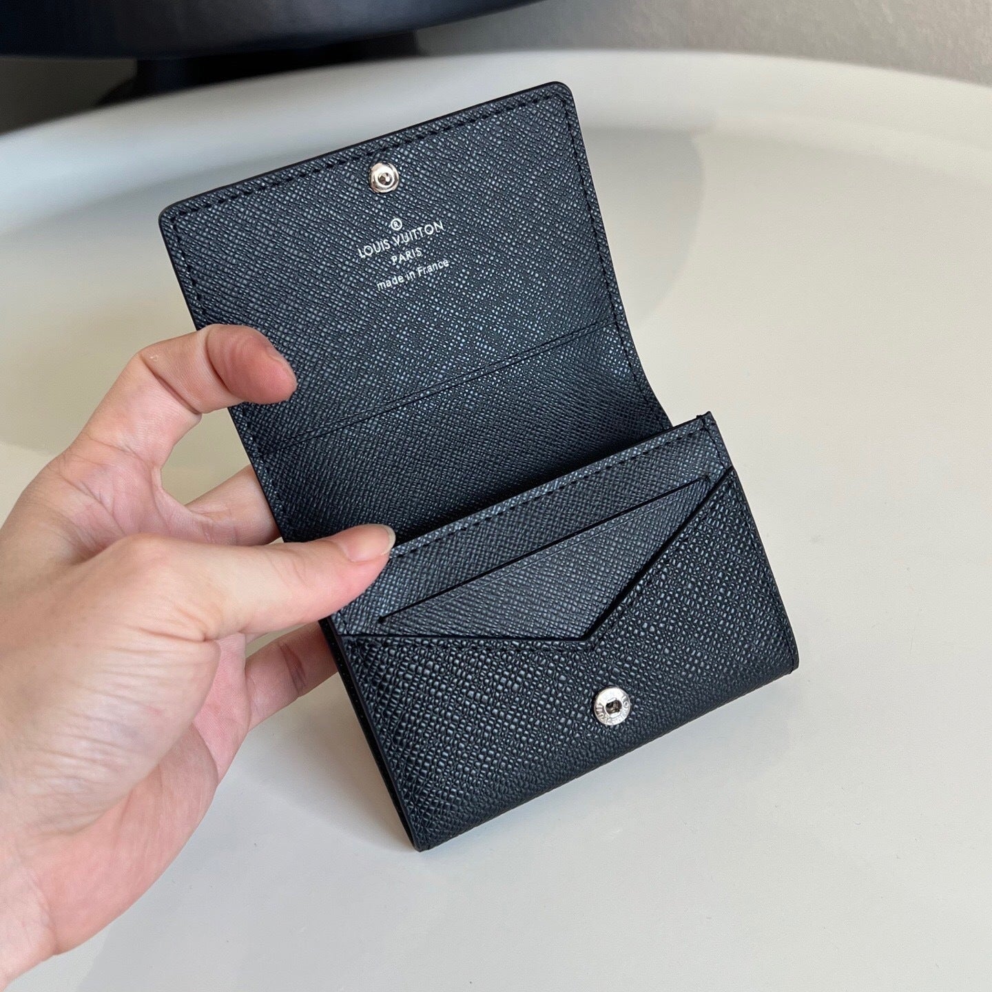 Louis Vuitton Envelope Business Card Holder "Taiga Leather"