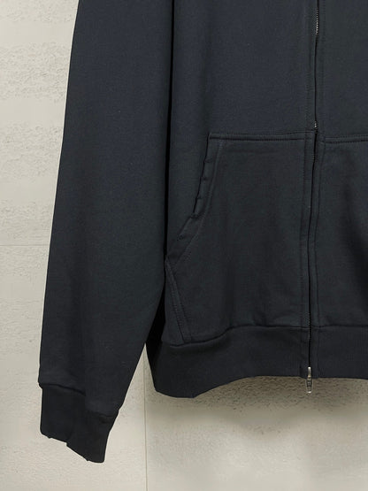 Balenicaga Back Paint Logo Zip-up Hoodie "Black"