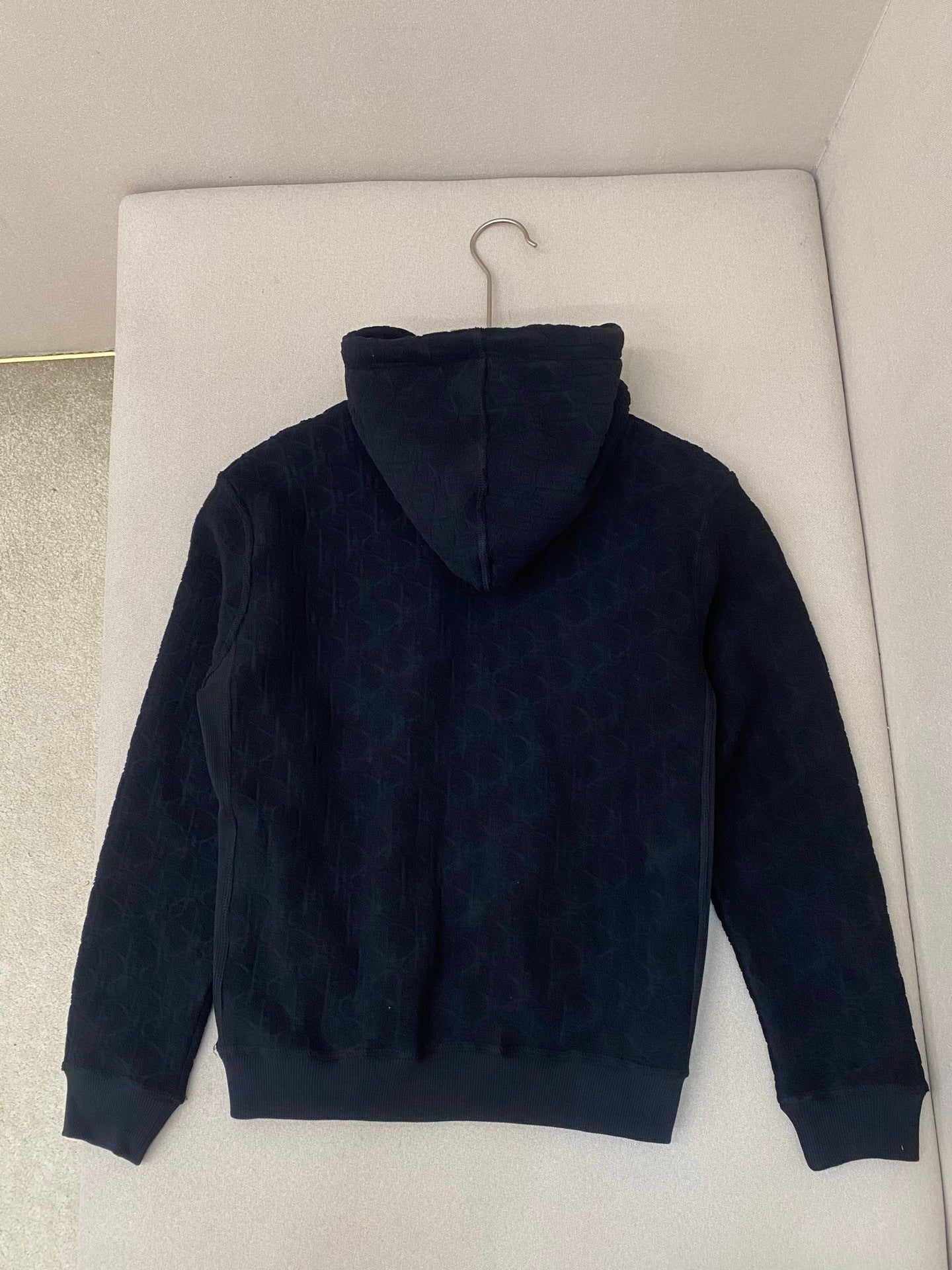 Dior Oblique Hooded Sweatshirt "Black Cotton Fleece"