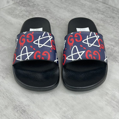 Gucci Ghost Slides "Star Print Black-Blue"