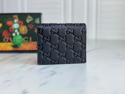Gucci GG Embossed Leather Card Case Wallet