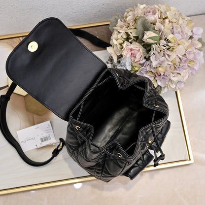 Dior Medium Dior Caro Backpack "Black Macrocannage Lambskin"
