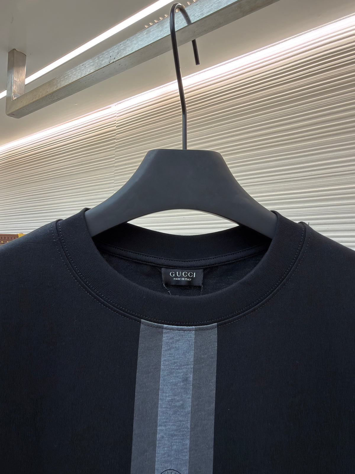 Gucci Cotton T-shirt with Muted Web "Black"