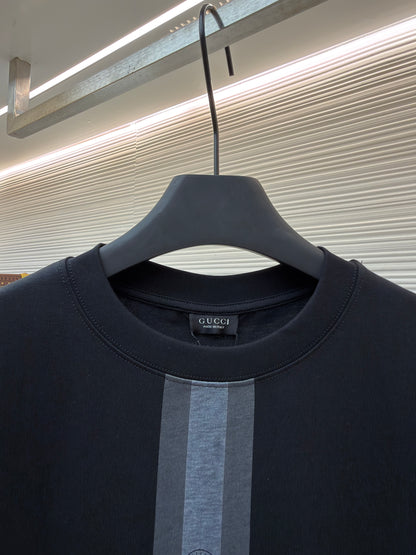 Gucci Cotton T-shirt with Muted Web "Black"